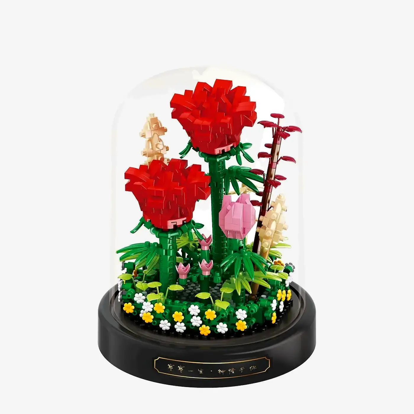 Red rose with dome (diamond blocks)