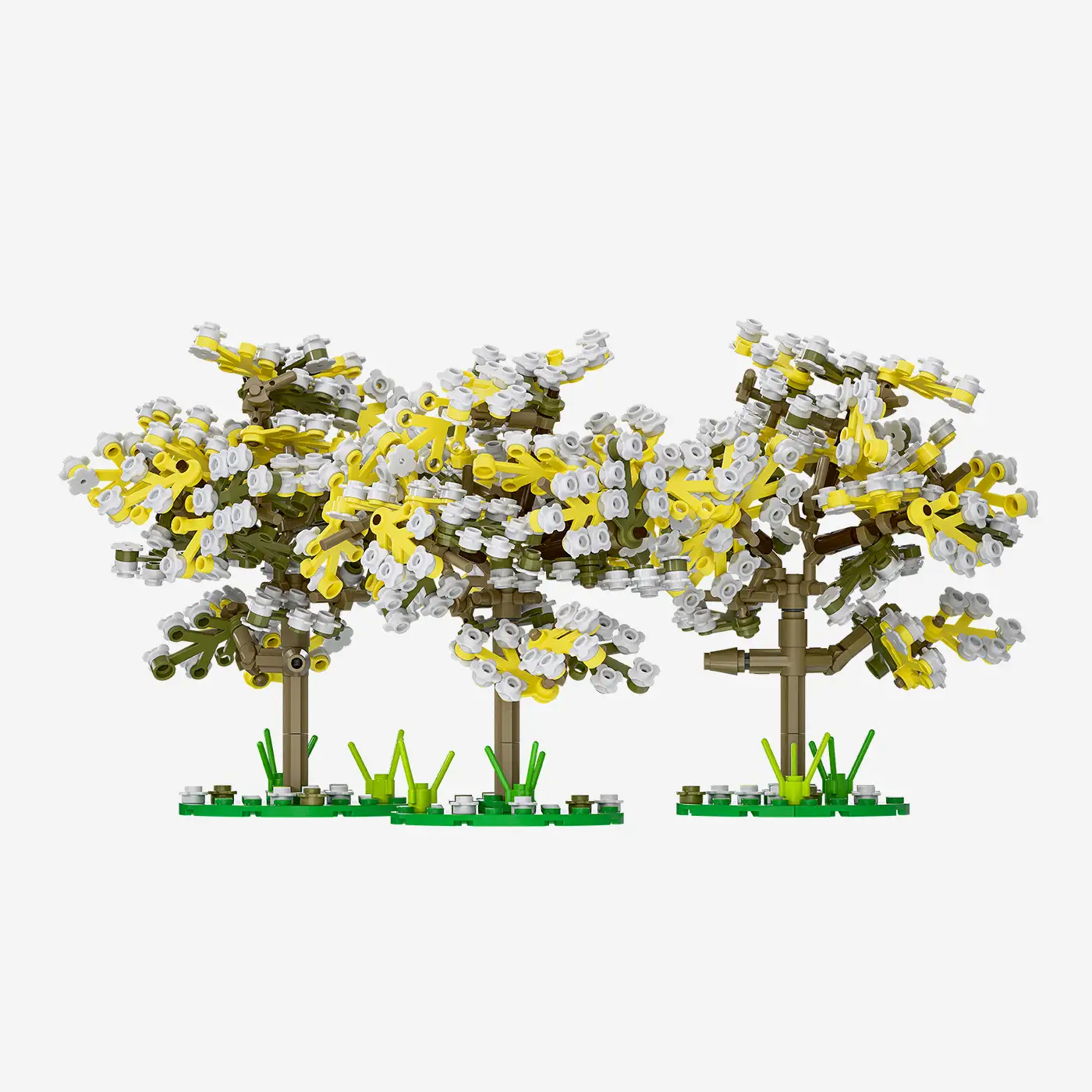 Pflaumenbäume im Frühling, 3er-Set