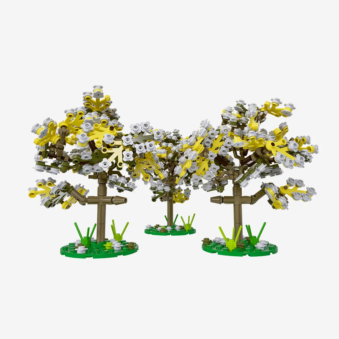 Pflaumenbäume im Frühling, 3er-Set