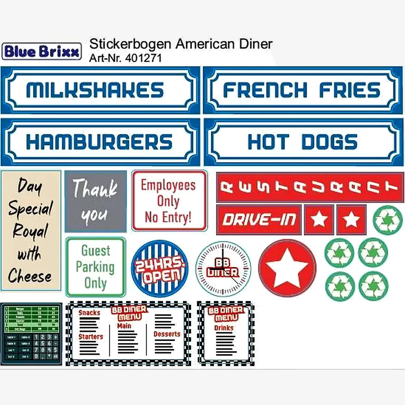 Stickerbogen American Diner