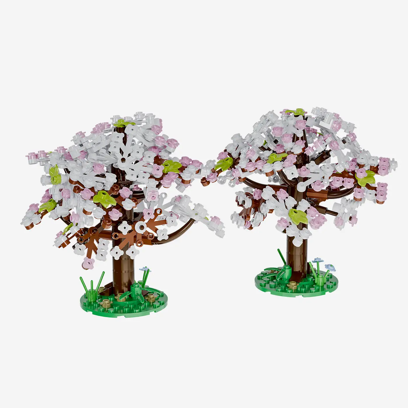 Cherry trees in spring, set of 2