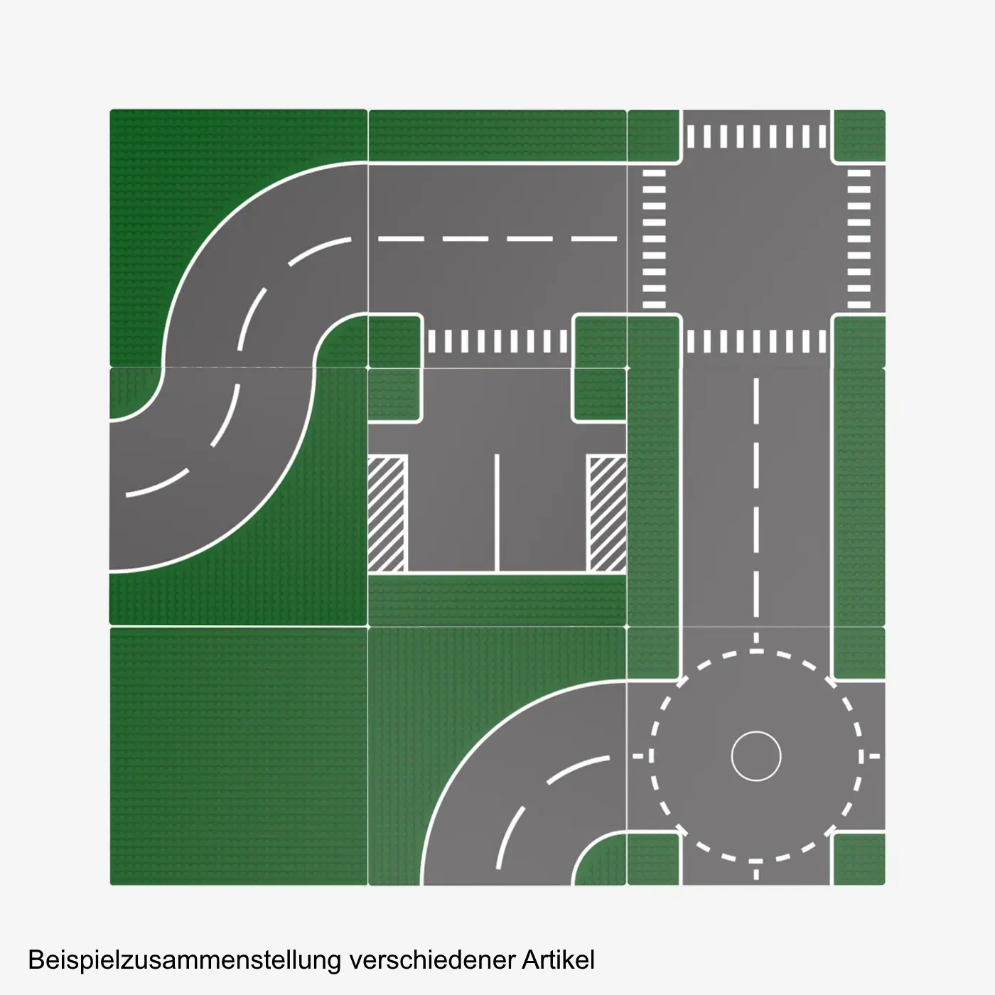Straßenplatten 2x 32x32 Kurve green