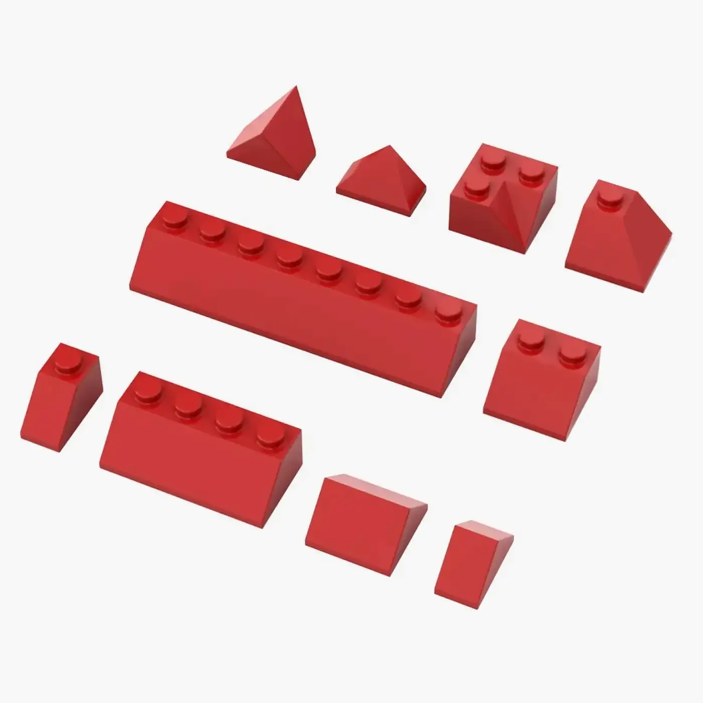 Brix 200 Teile, Roof Slopes, gemischt, Rot