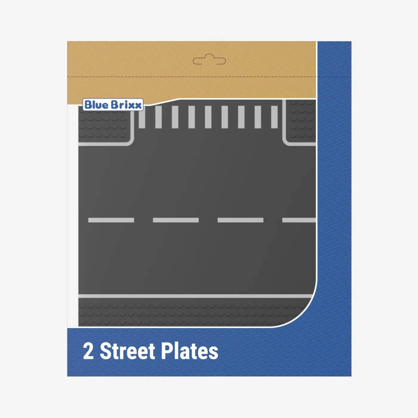Street Plates 2x 32x32 T-junction dark bluish gray