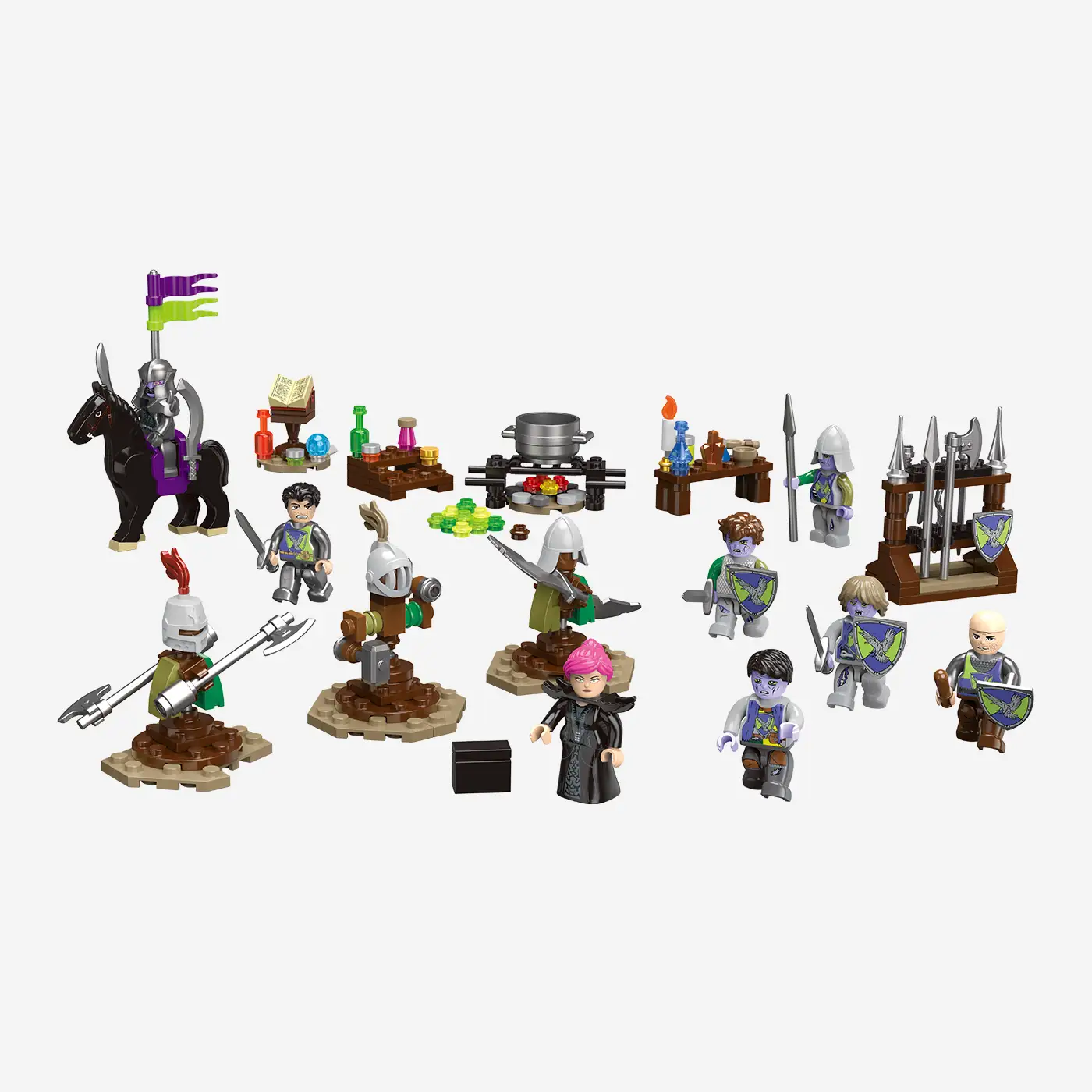 Minifigurenpaket Rabenstein: Hexerin mit Schergen