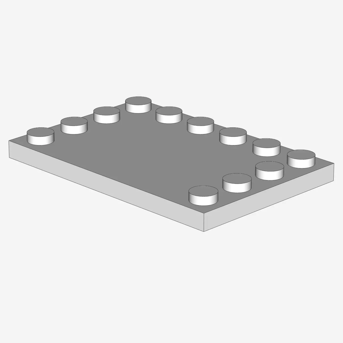 PLATE 4X6 W. 12 KNOBS X 20