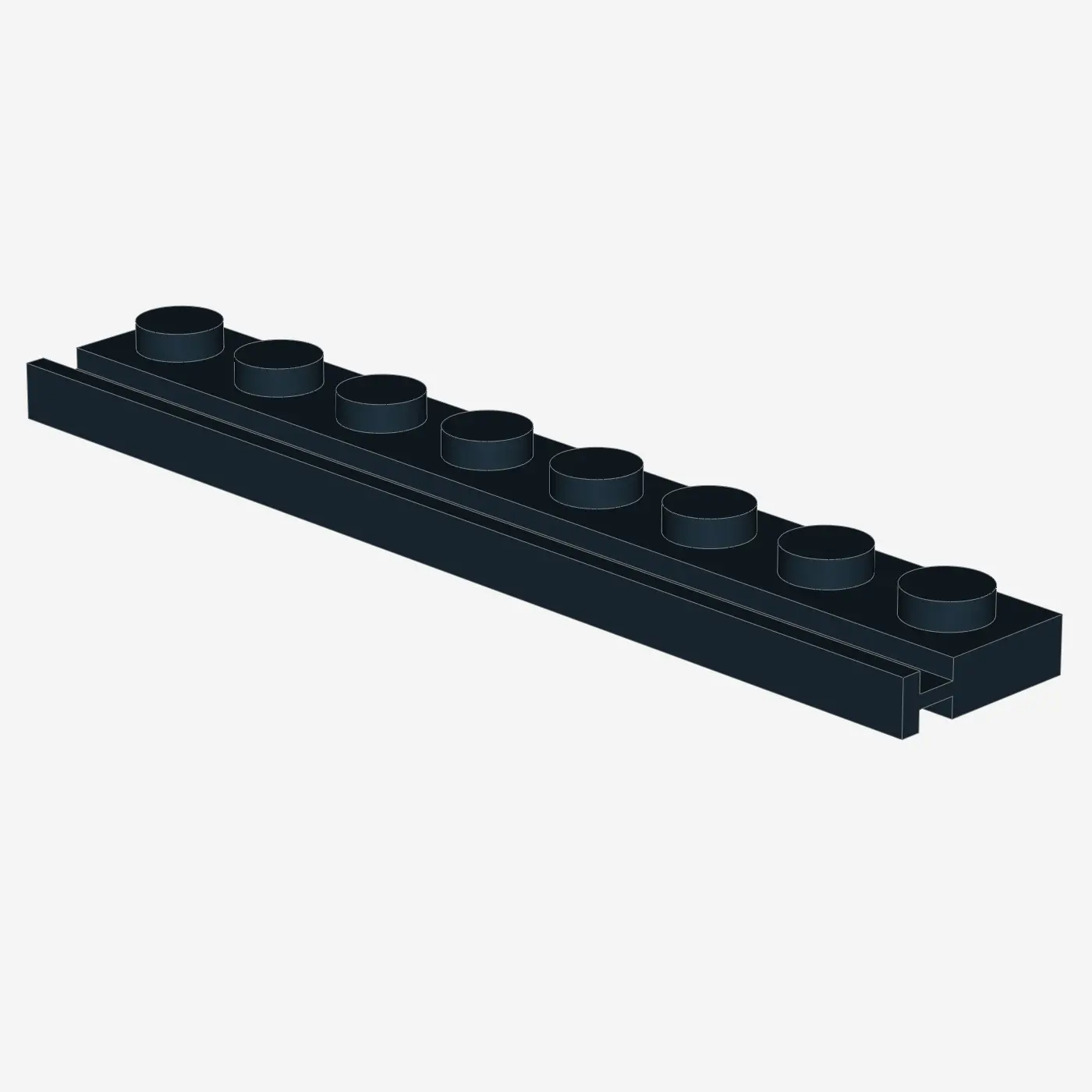 PLATE 1X8 WITH RAIL X 25
