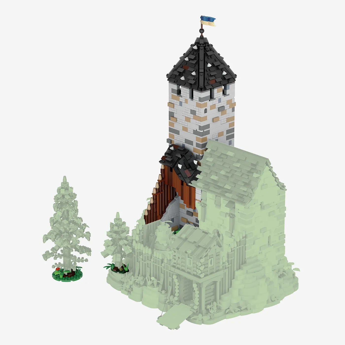 Burg Blaustein Bergfried Erweiterung (Mini Blocks)